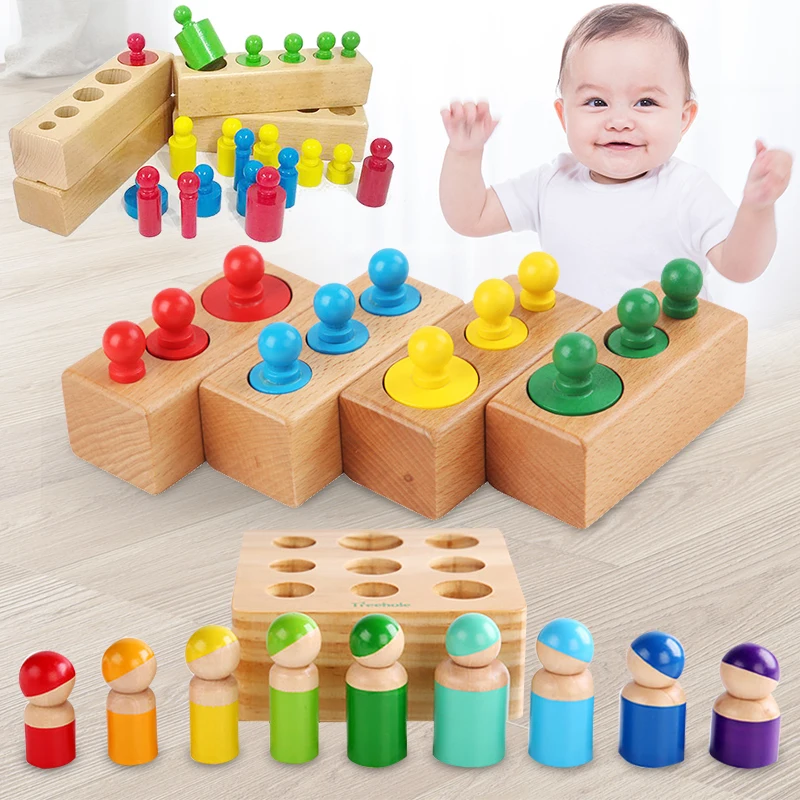 Montessori cylindre socken puzzles Gyermek- Kisded fejlesztési Életrevaló valamint sensespreschool Nevelési Fa- toys számára gyerekek