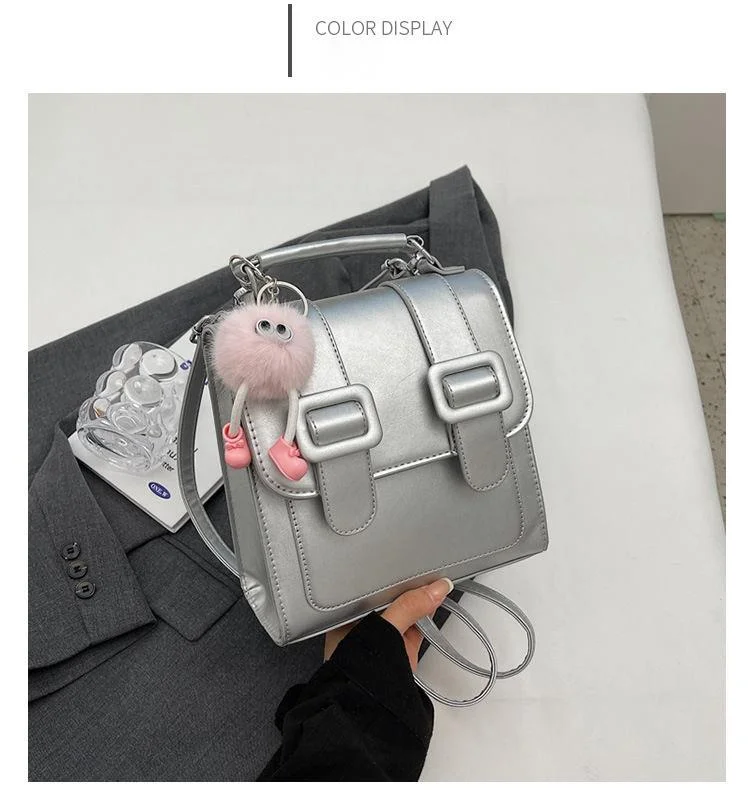 2024 New Women's Backpack Student Handbag Popular Color Contrast Splicing Large Capacity Commuting Outgoing Small Backpack_voghion.com
