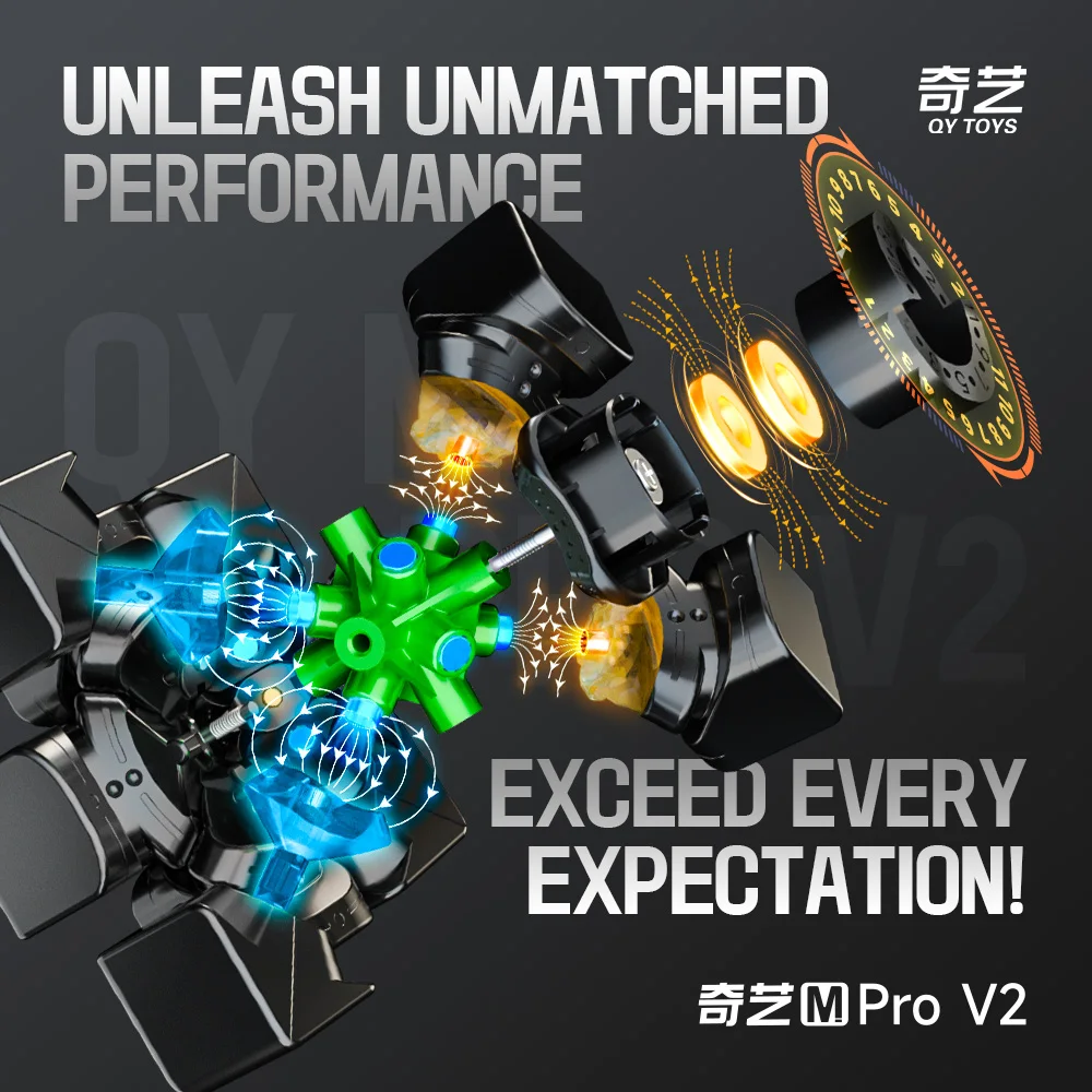 QiYi Speedcube M Pro V2 Magnetic Magic Cube QY 3x3 Cube Professional Puzzle 3&times;3 Children Fidget Toy Gift Game Cubo Magico speed cube puzzle toys puzzle cube magic cube puzzle magic puzzle toy