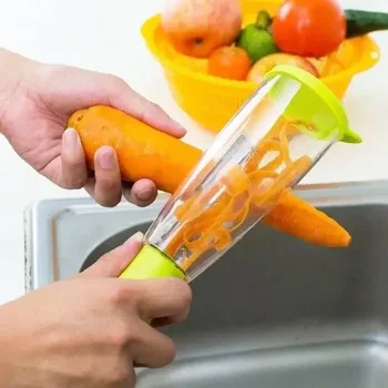 Vegetable Peeler with Container Potato Carrot Apple Shredders Kitchen Fruits Peeler Stainless Steel Slicer Peeling Knife Gadgets