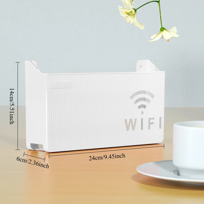 Настінна коробка маршрутизатора Полиця для зберігання Кронштейн Декор медіаконсолі Офіс Wi-Fi Бездротова коробка Стелаж Завіси для домашньої мережі