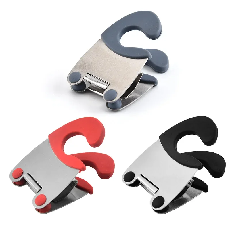Pot Spoon Holder Stainless Steel Pot Spoon Holder Anti-Scald Silicone Grip Pot Clip For Spoon Kitchenware