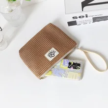  New Japan Style Retro Cosmetic Bag Small Size Makeup Organizer Zipper Beauty Case Women Portable Wrist Cosmetic Pouch Phone Bags 