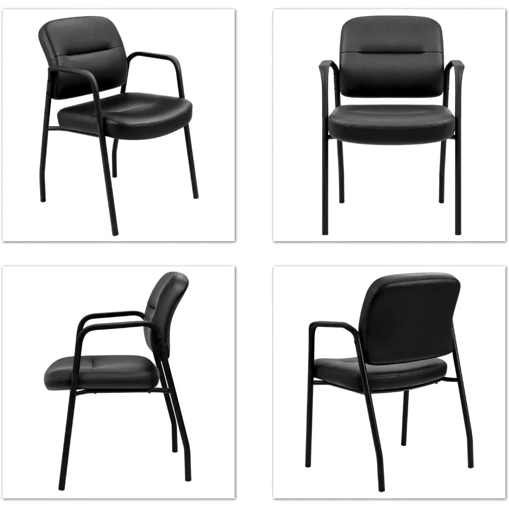 Waiting Room Office Reception Chairs Executive Leather Guest Chairs with Armrest Ergonomic Upholstered Lumbar Support Sid Chairs 4