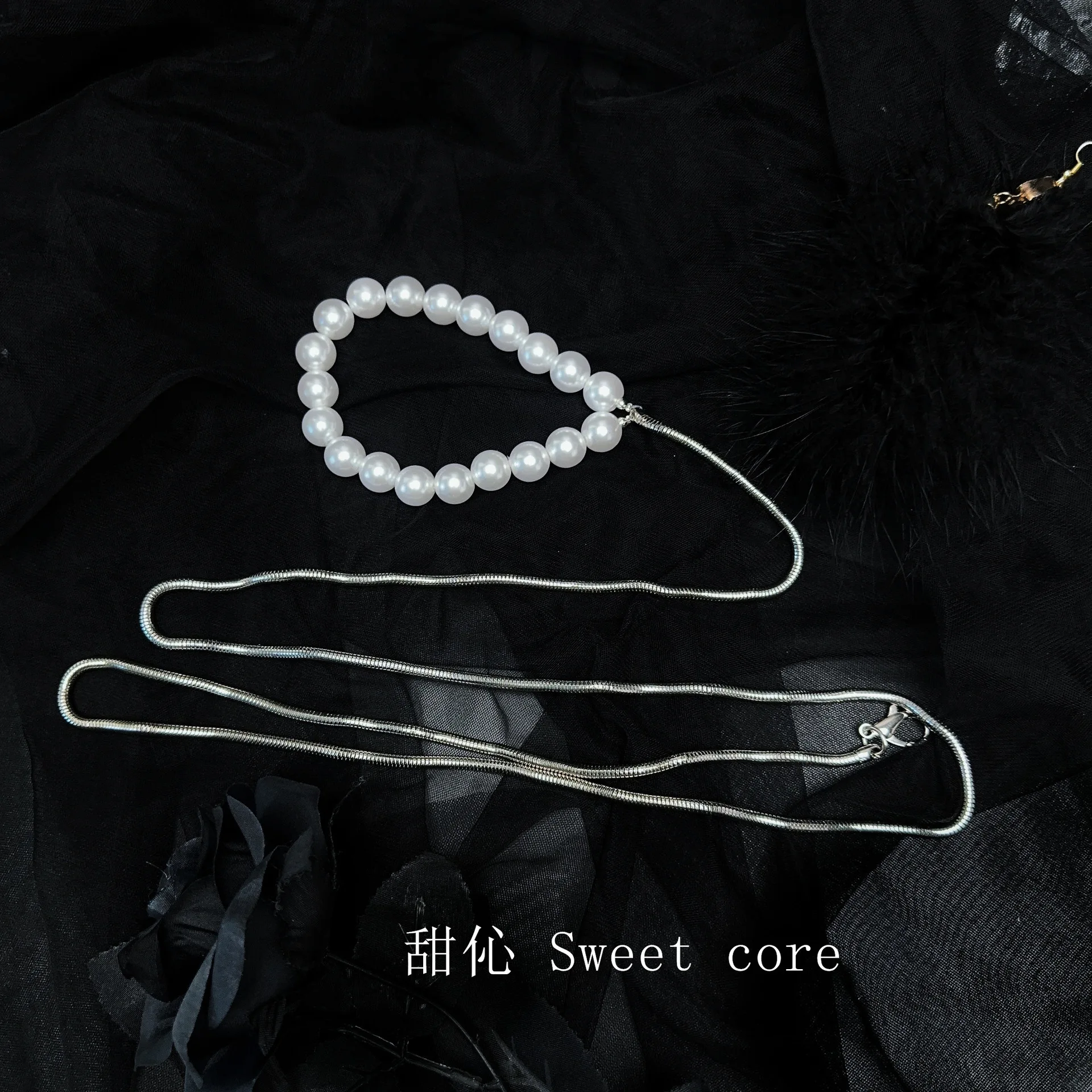 BDSM Cute Pearl Collar Choker with Traction Rope Pearl SM Training Restraint Tool Mouth Gag Ball Self Bondage Accessory for Girl