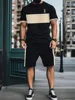 New Summer Vacation Leisure Daily 3D Men's Sports Wear Large Round Neck Short sleeved T-shirt Shorts Set Casual Street Clothing 2