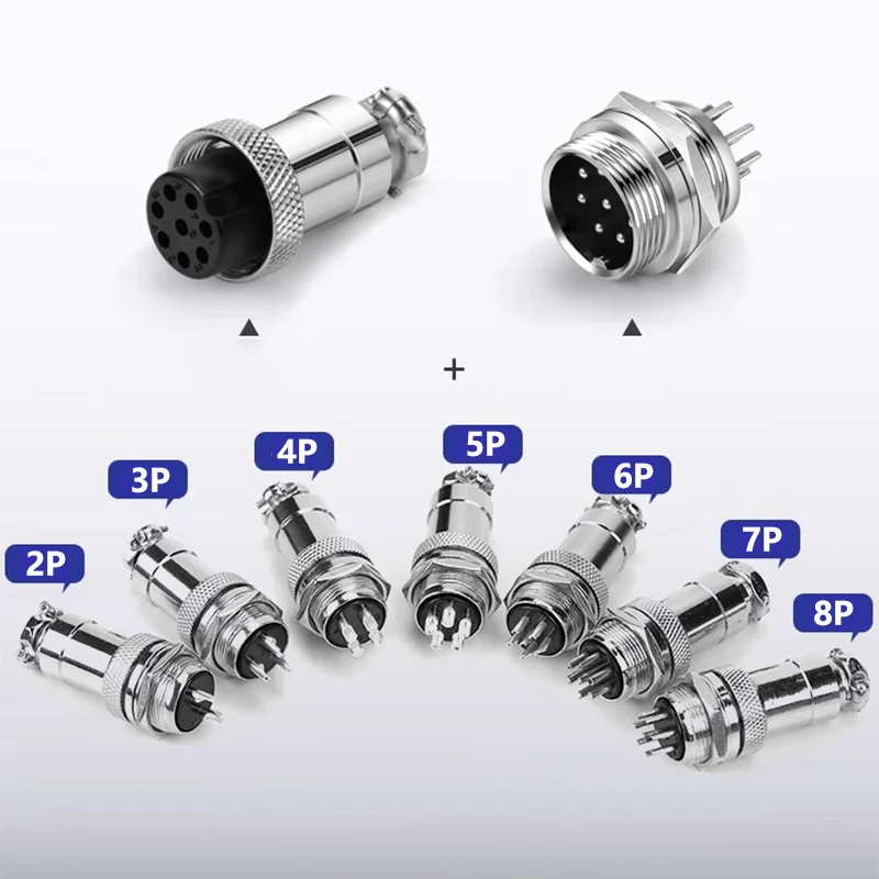 5Pcs GX12 GX16 GX20 Aviation Connector 2 3 4 5 6 7 8 9 10Pin Male Female Docking Cable Aviator Plug Socket aviation connector cable