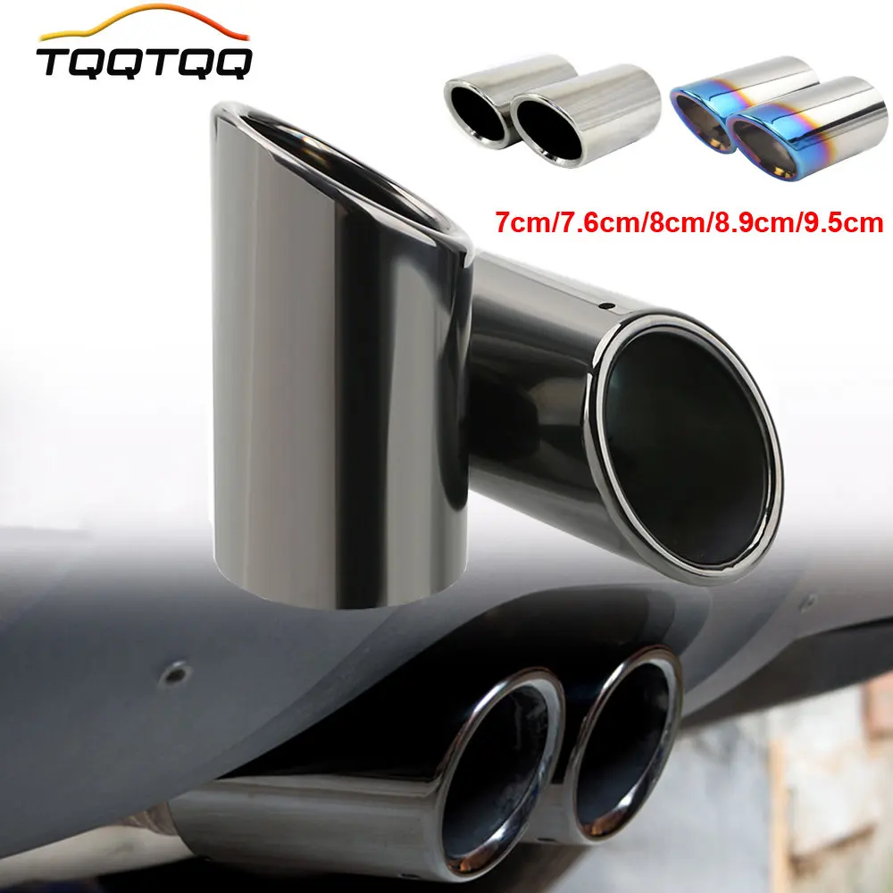 Terminale scarico auto inox universale per Marmitta tuning cromato in acciaio 2