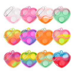 Mini Pop Keychain Sensory Fidget Toys - Bulk Party Favors & Gifts - 20pcs (Heart)