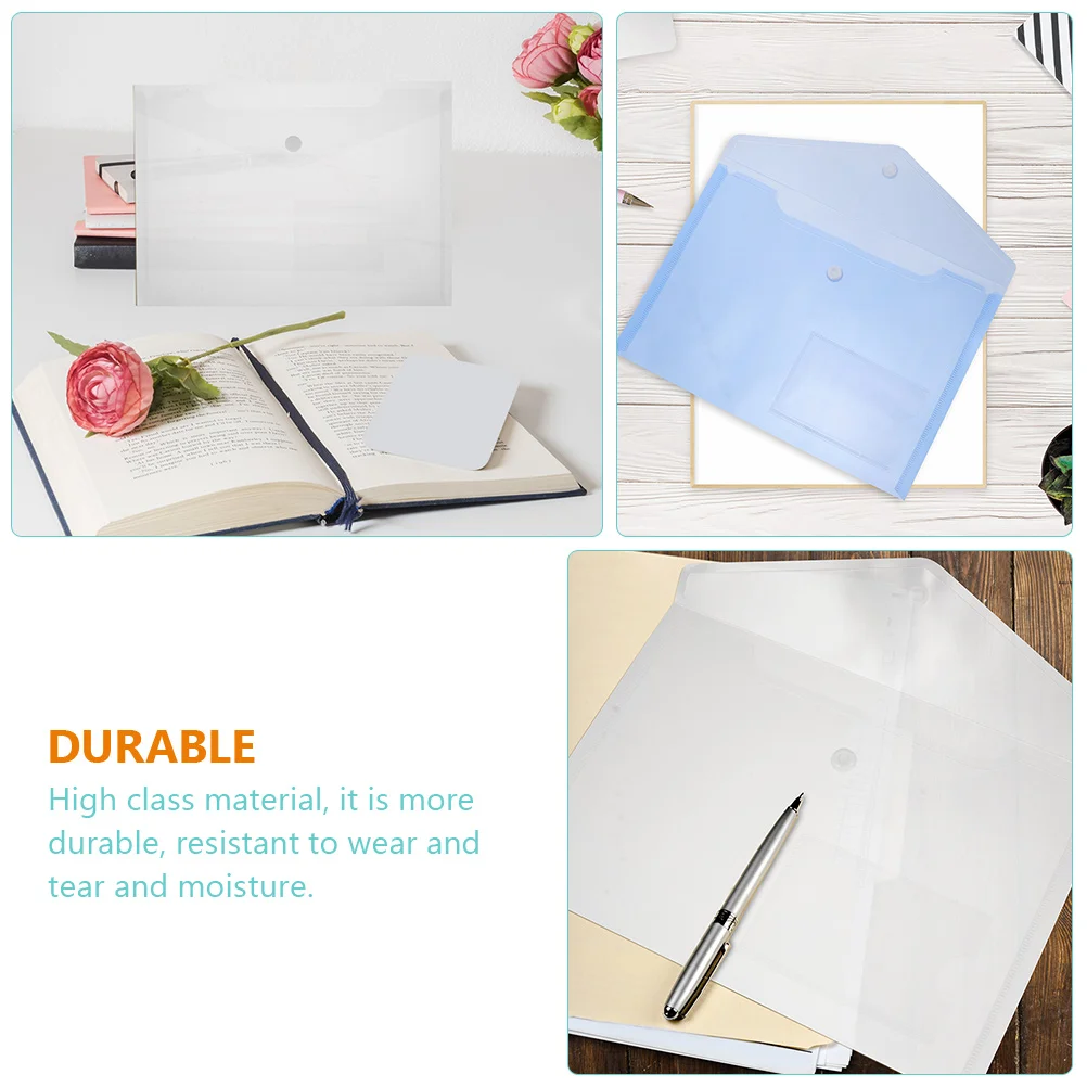 File Folder Document Bag Holder Clear Folders Organizer Plastic A5 Envelopes Pouch For Storage Wallet Paper Envelope Documents