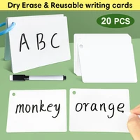 20 Cards Dry Erase Handwritten Blank Cards Message Note Labels White Waterproof Paper Card Word Card Rewritable for Kid Adult 1