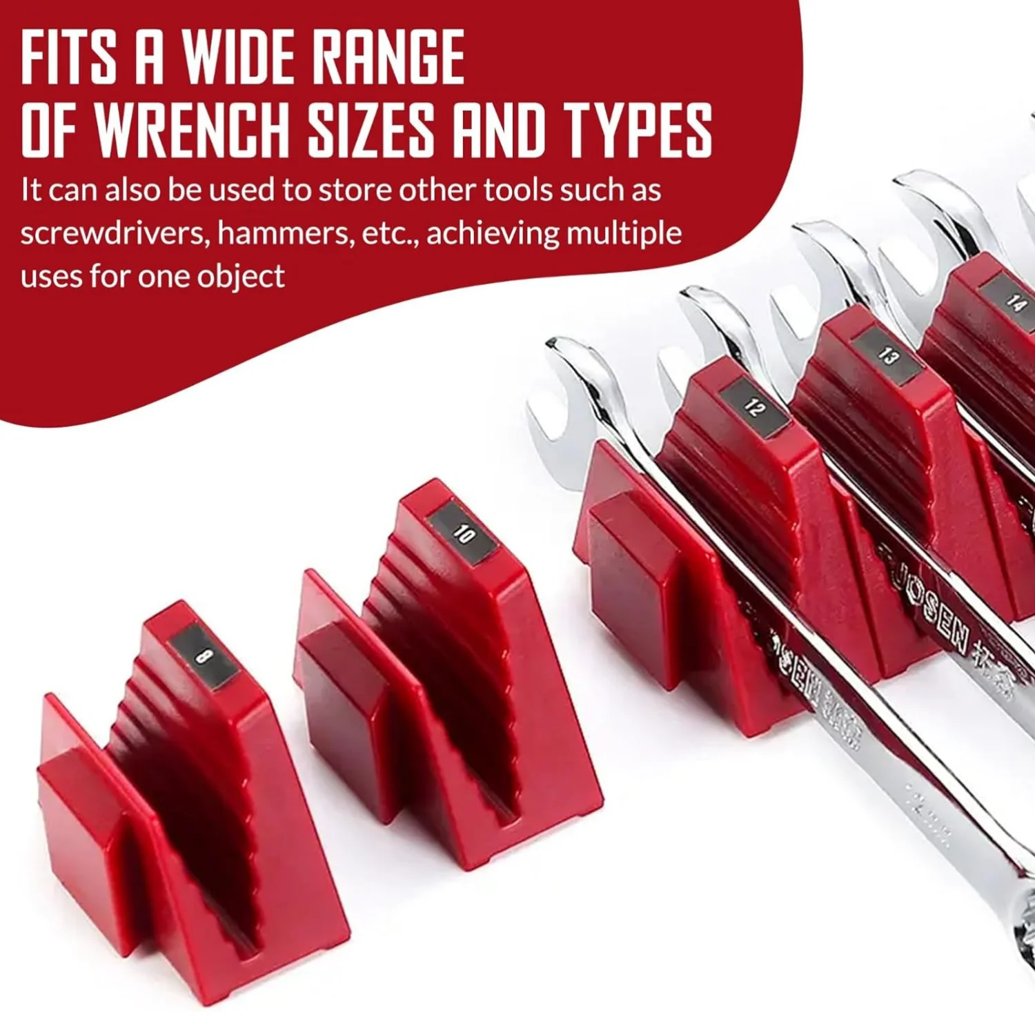 12PCS Magnetic Modular Wrench Organizers for Tool Drawers - Customizable Magnet Tool Storage Holder for Tool Box Organization