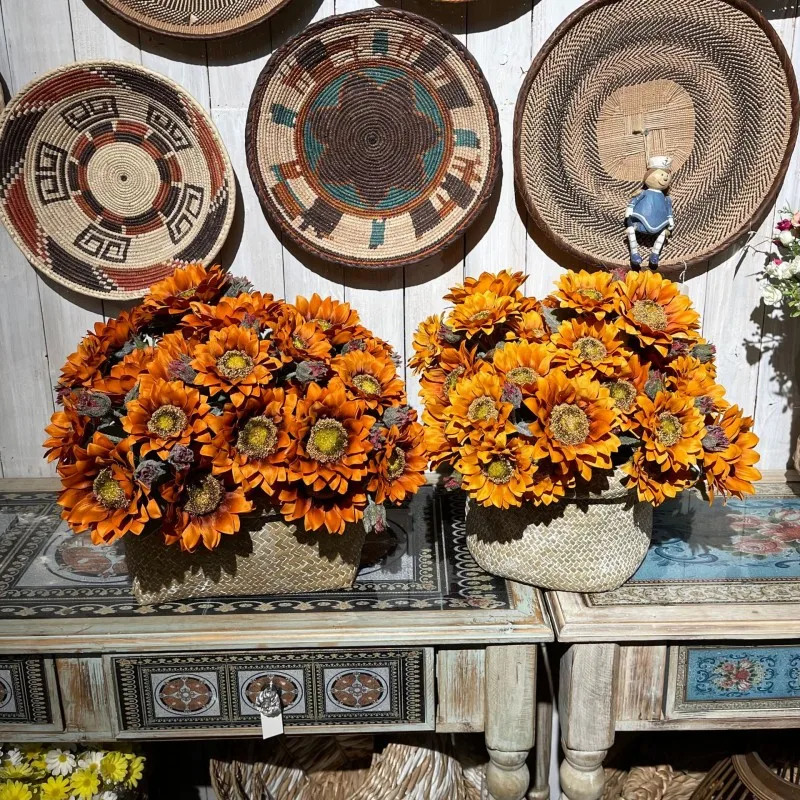 

Autumn Flowers Artificial Bouquet Fake Sunflower Party Room Office Kitchen Table Wedding Centerpieces Ornaments Garde Fall Decor