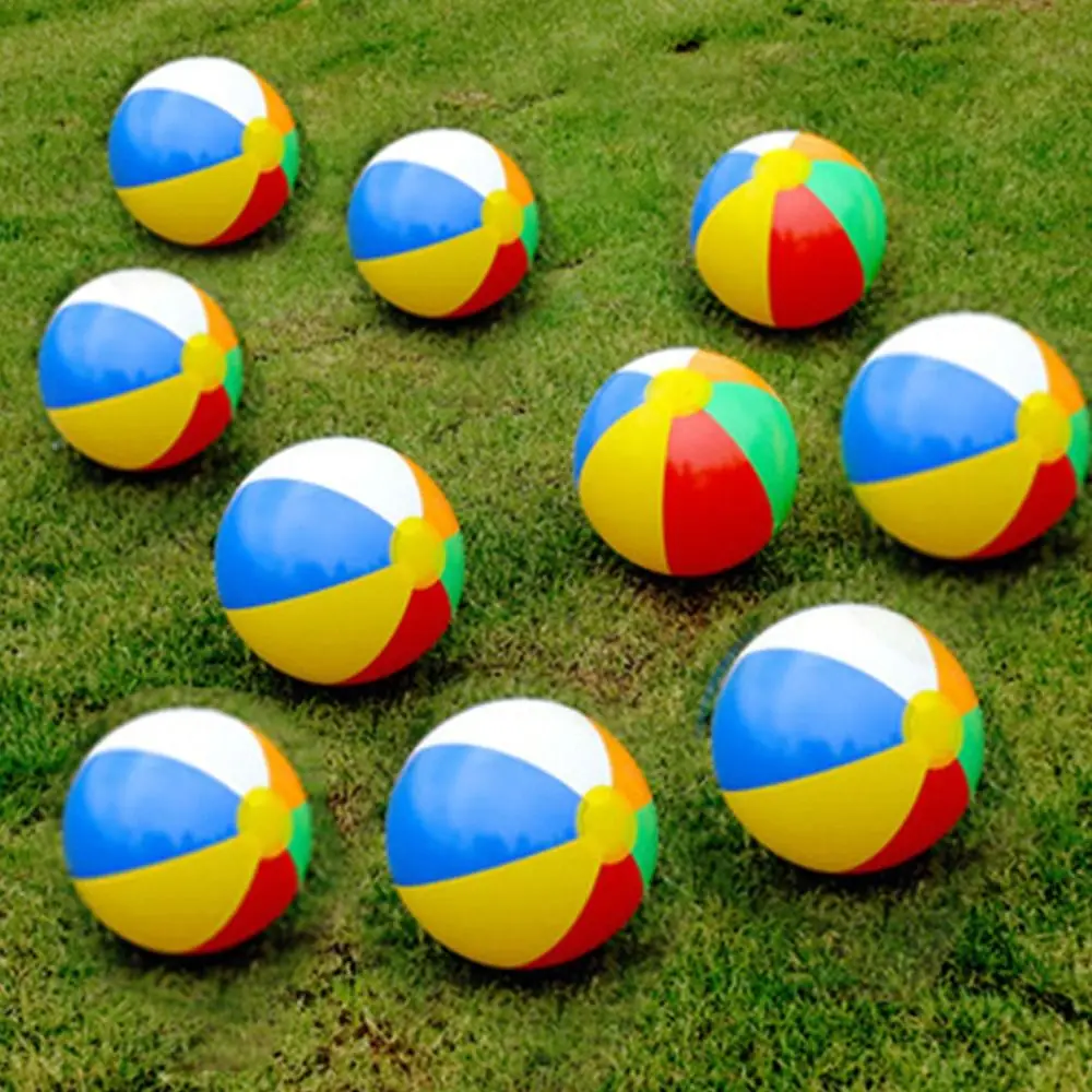 PVC Inflatable Beach Ball Swimming Pool Toy 40cm Big Rainbow Beach Ball 30cm Colourful Inflatable Pool Ball Kids 4
