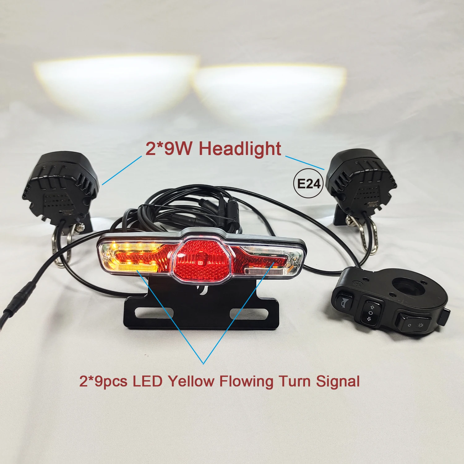Headlight E Bike Turn Signals E-bike Light Conversion Kit 12V 24V