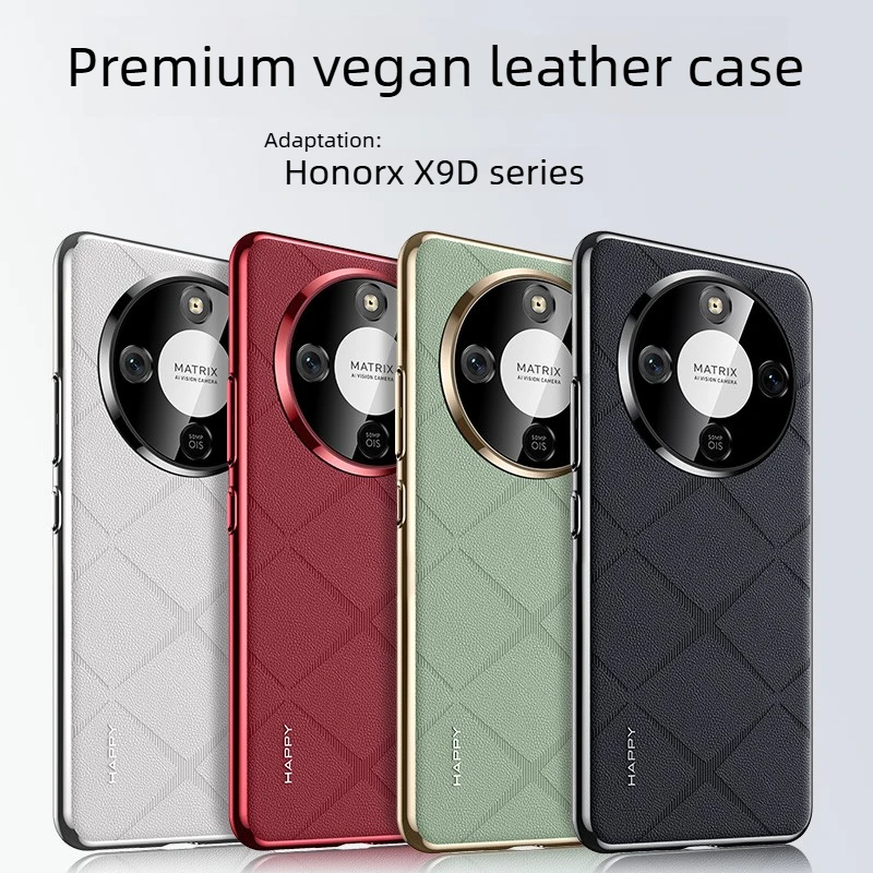 Luxury Plating PU Leather Case with Camera Lens Protection - Premium Slim Hard Cover with Exquisite Texture