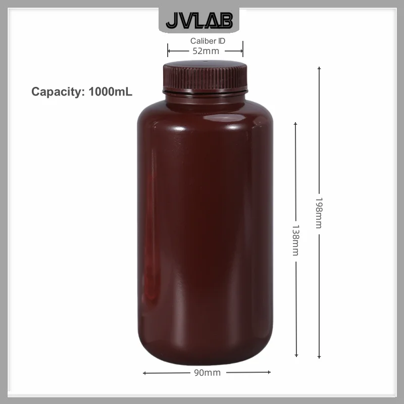 Wide Mouth Reagent Bottle 30ML-1L High-temperature Resistant Brown 500ml Plastic HDPE Sealed Powder Chemical Bottle