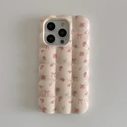 Lovely INS Vintage Flower Prints Egg Puffs Shape Cute Phone Case - iPhone 11 (1)