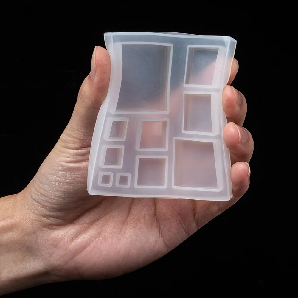 실리콘 금형 에폭시 송진 주조 금형, UV 송진 DIY 보석 공예 제작, 사각형 흰색 87x77x6.5mm, 내부 크기: 5 35mm, 1 개