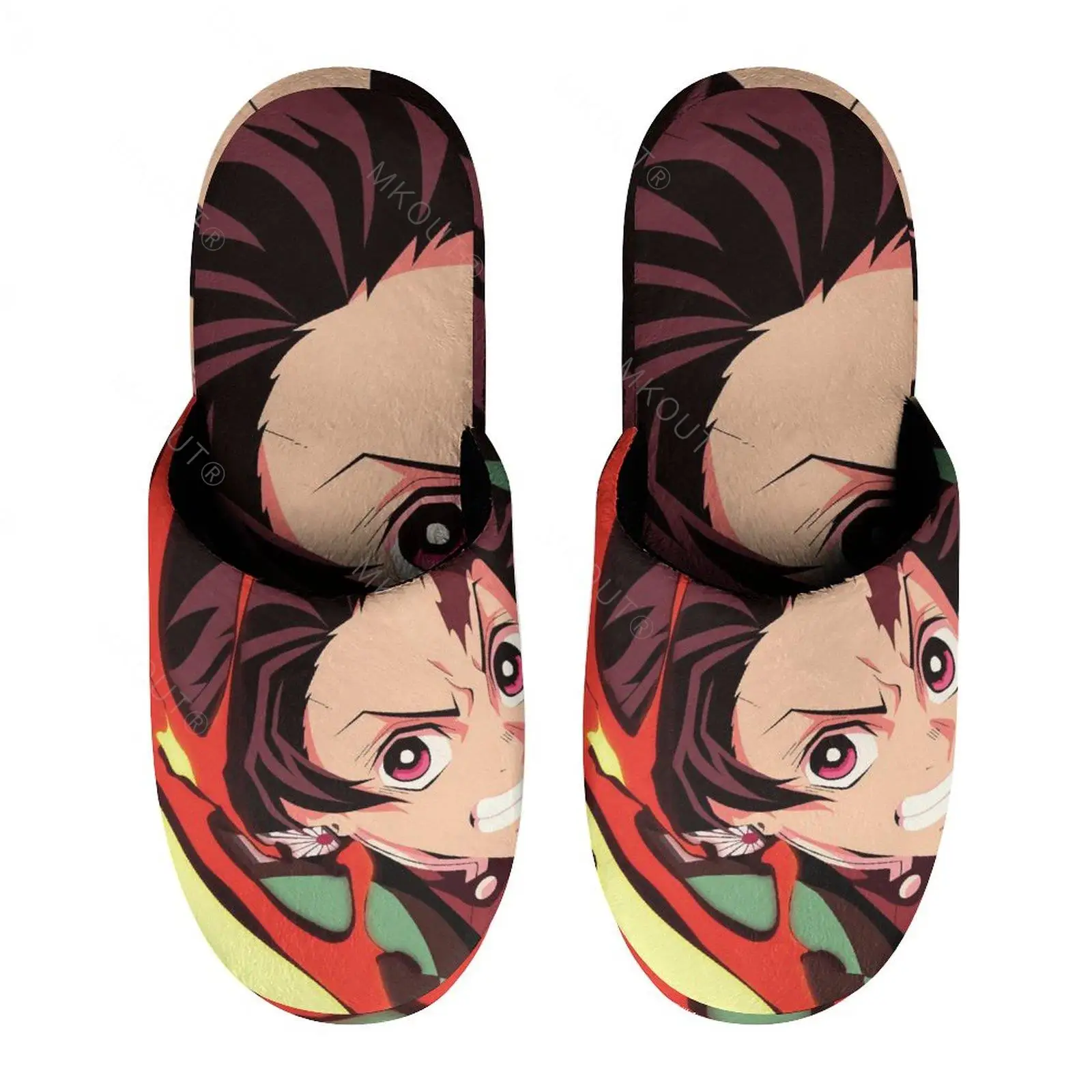 

Kamado Tanjiro (8) Warm Cotton Slippers For Men Women Thick Soft Soled Non-Slip Fluffy Shoes Indoor House Slippers Runner