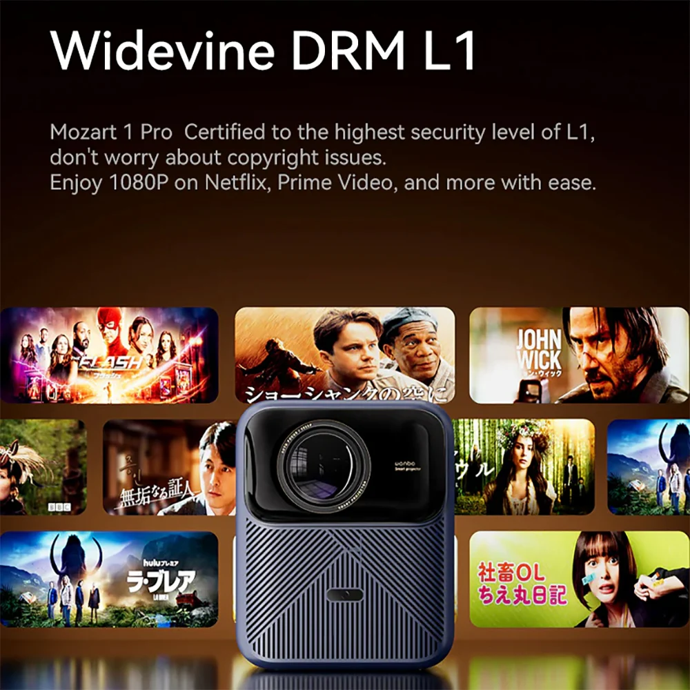 Wanbo-mozart 1 proプロジェクター,900ANSIルーメン,Android 11,オート