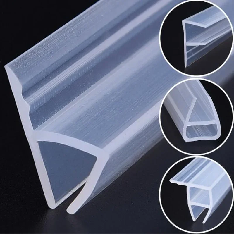 Silicone Rubber 100cm H/F/U/Corner Type Applicable Glass Thickness 6mm Sealing Strip For Frameless Glass Shower Door and Window
