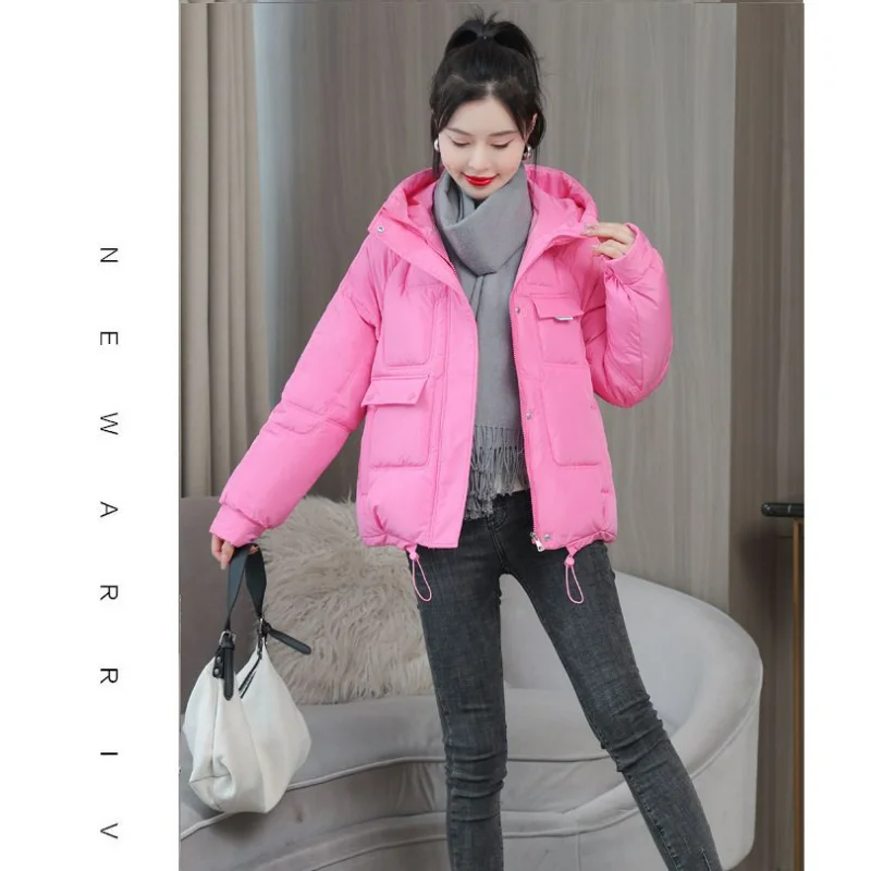 

2023 Popular Winter down Cotton-Padded Coat Women Short Korean Style Loose Cotton-Padded Coat Bread Coat Thickened Coat