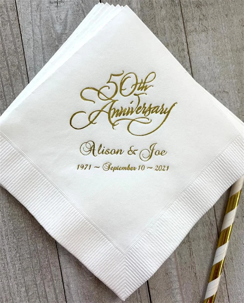 

Personalized Napkins Beverage & Luncheon Size Available Wedding Napkins Shower Engagement Custom Monogram 50th Anniversary