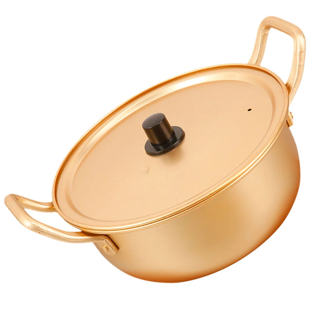 Clearance!Golden Noodle Pot Korean Ramen Noodles Pot Aluminum Soup Pot With  Lid Noodles Milk Egg Soup Kitchen Tools Cooking Pot