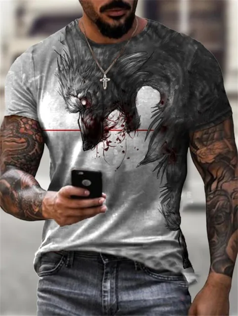Summer Men's T-shirt Fashion Tiger  3D Shirt Casual Street Style Short-Sleeved Funny Harajuku All-match Top 6xl S1651