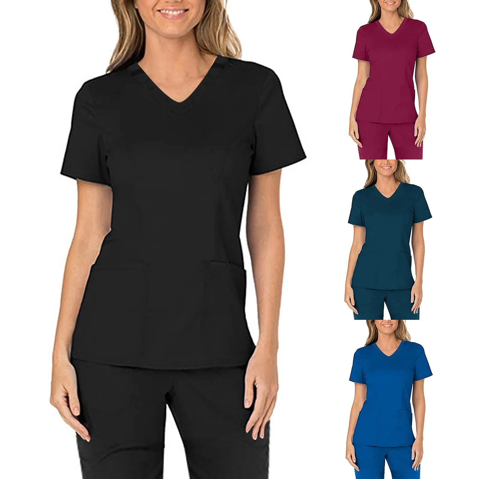

Униформа медсестры, однотонные Топы для женщин, хирургические рабочие скрабы, топ, медицинская одежда для хирургии