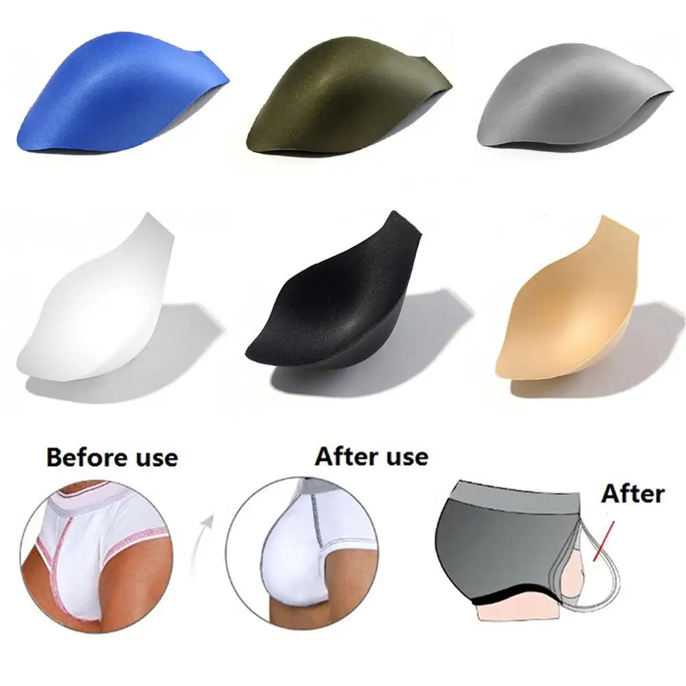 1PCS Men Swimming Trunks Underwear Briefs Sponge Protective Pad Swimsuit Enlarge Penis Pouch Pad Inside Front Protection