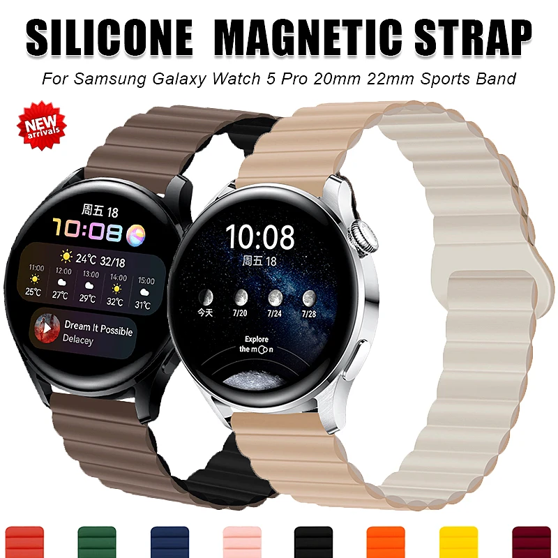 Silicone Strap For Samsung Galaxy Watch5 Pro 45mm Watch 4 Classic 46mm Band For Huawei