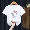 Summer Short Sleeved Anime Cute Hello Kitty Printed Children T-Shirt Cartoon Kid T Shirt Casual Top Girl Boy Clothing Baby Tee 6