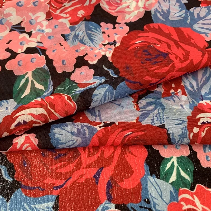 

Flower High Quality Brand 2022 Designer Pattern Velvet Chiffon High Quality Printing Custom Fabric For Dress Clothing Fabrics