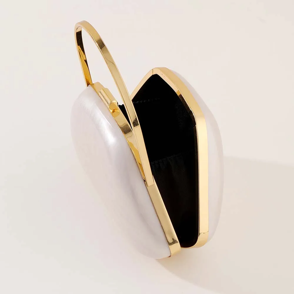 Female Beaded Pearl Brown Acrylic Box Evening Bags Women Mini Crossbody Purse Party Bridal Summer Beach Clutch Purse Wallet Bags