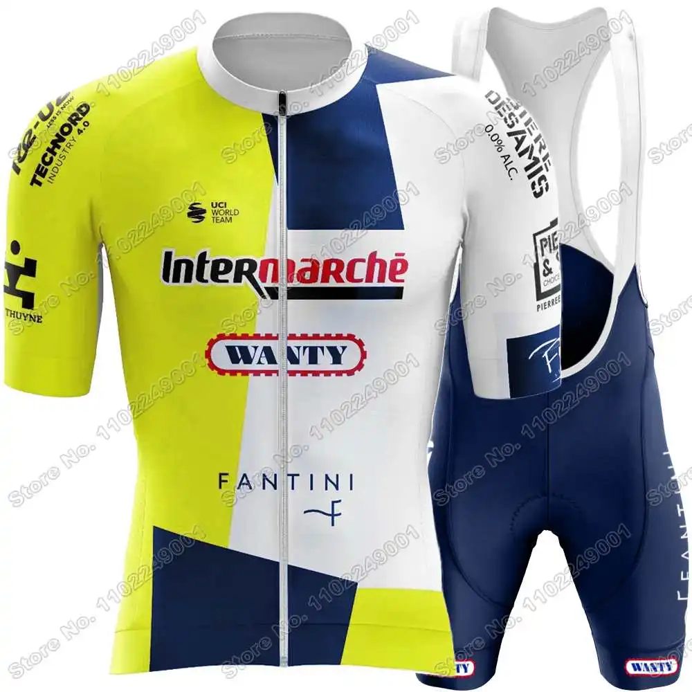 Cycling Jersey Set Cycling Jersey Cycling Shirt Cycling Suit Team Wanty Summer Cycling Clothing Men Short Sleeve Kit Road Bike Shirt Bib Shorts MTB Wear