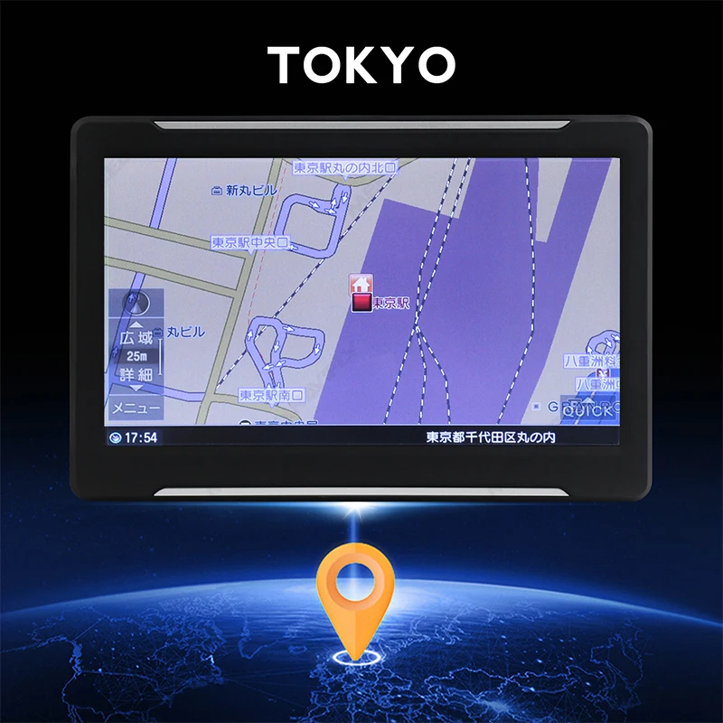 7 Inch Car GPS Navigation Touch Screen Truck Sunshade Map Built in 2025 New Europe GPS Navigator FM Music Video Games