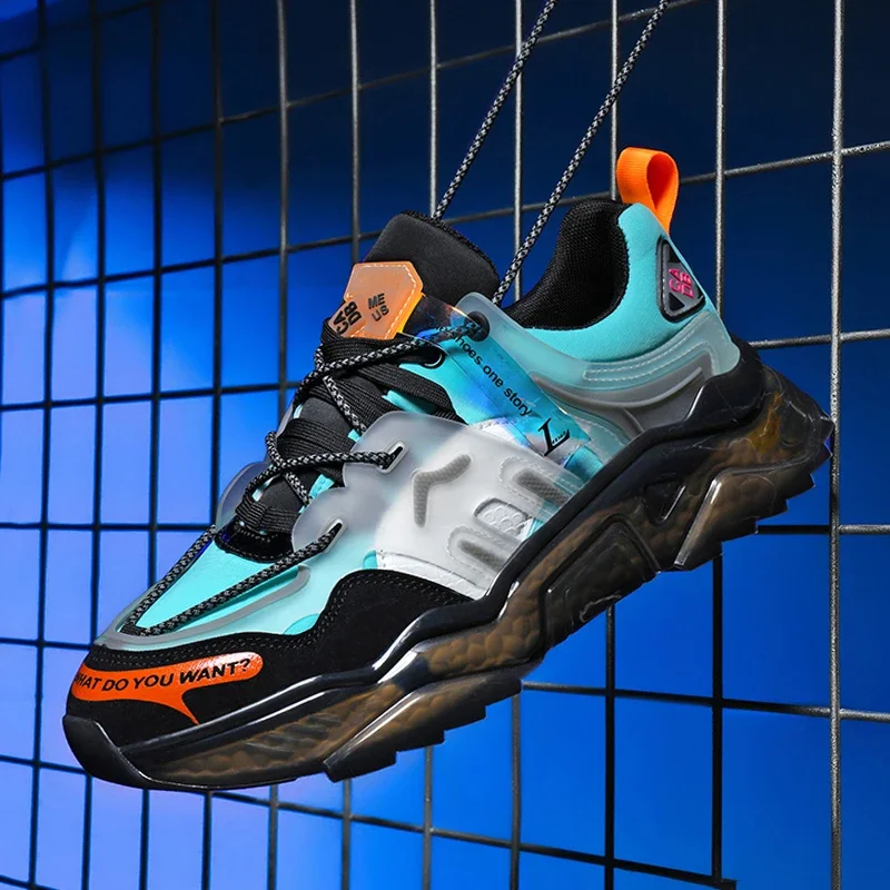 

Men's New Sneakers Fashion Casual Shoes Summer Mesh Breathable Comfortable Running Non-slip Elastic Vulcanized Shoes Male Shoes