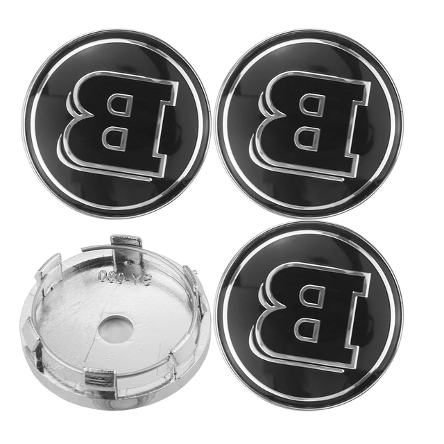 4pcs/lot 60mm Black Wheel Centre Hub Caps B Logo Emblem Badge Car