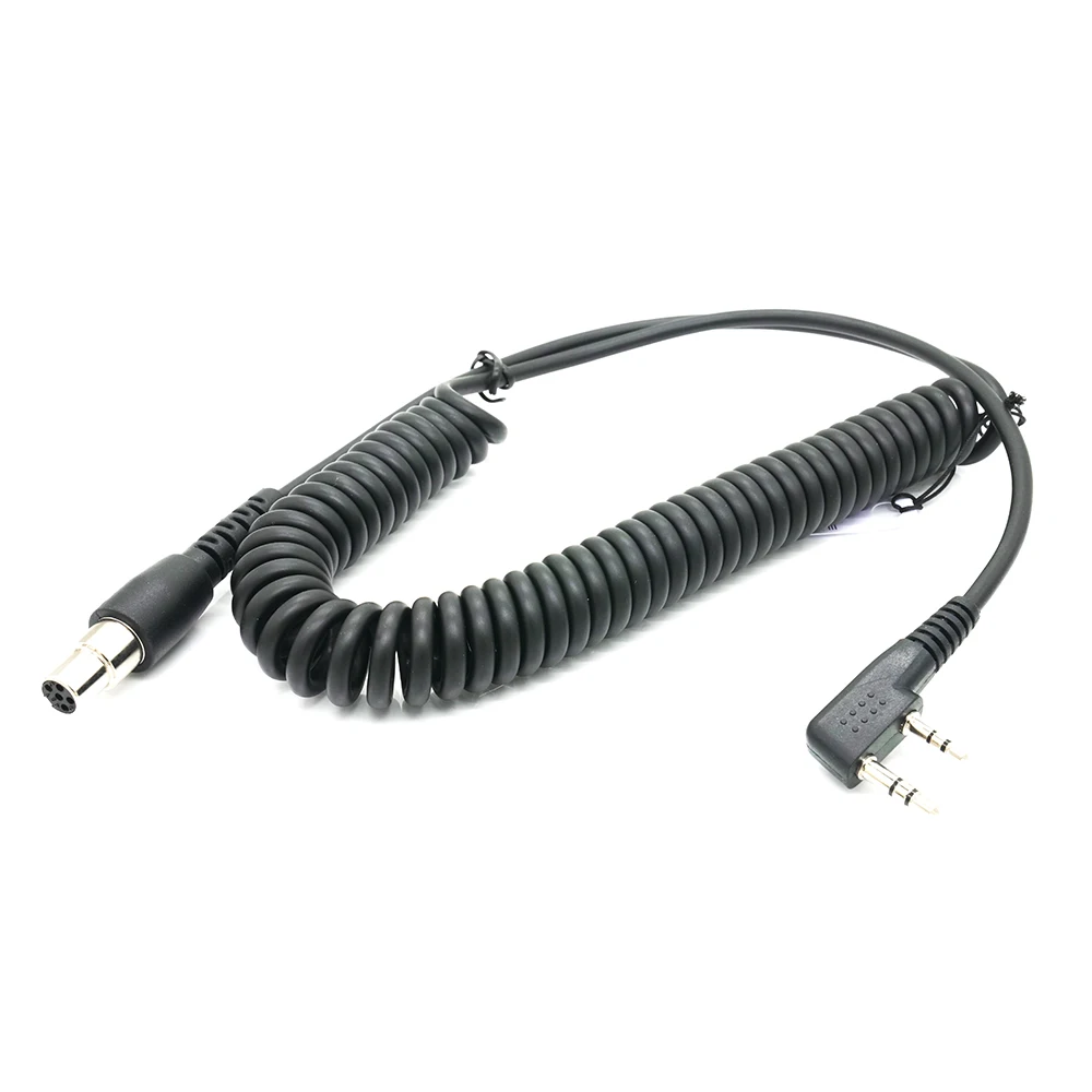 Two Way Handheld Radios And Headsets Coil Cord Cable For Kenwood Baofeng RH5R RDH HYT Relm CC-Ken Aviation Headset K Cable