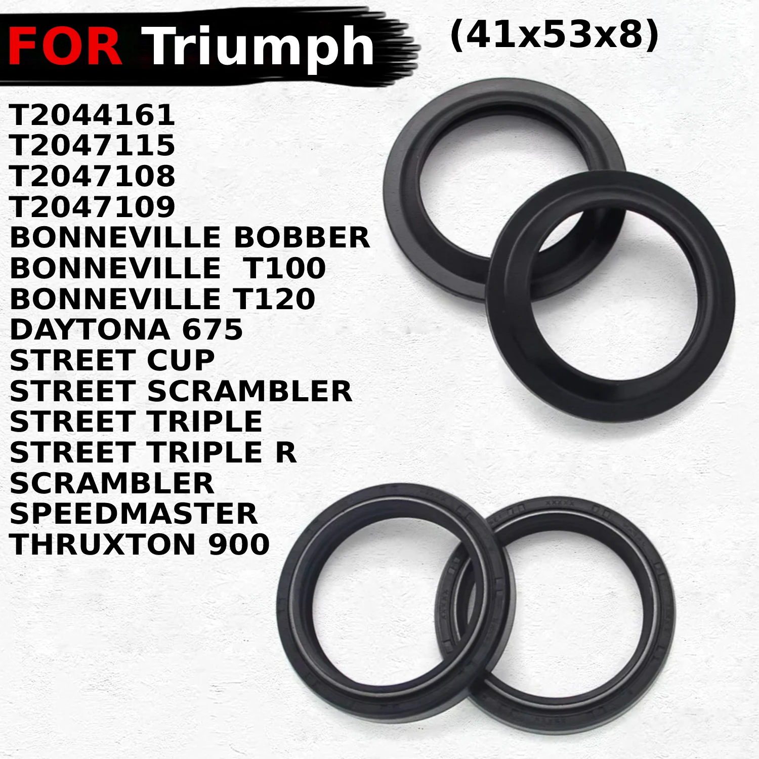 Kit Joints Anti-poussière De Fourche Pour Triumph BONNEVILLE T100/T120/DAYTONA 675 - Neuf - Couleur Noir