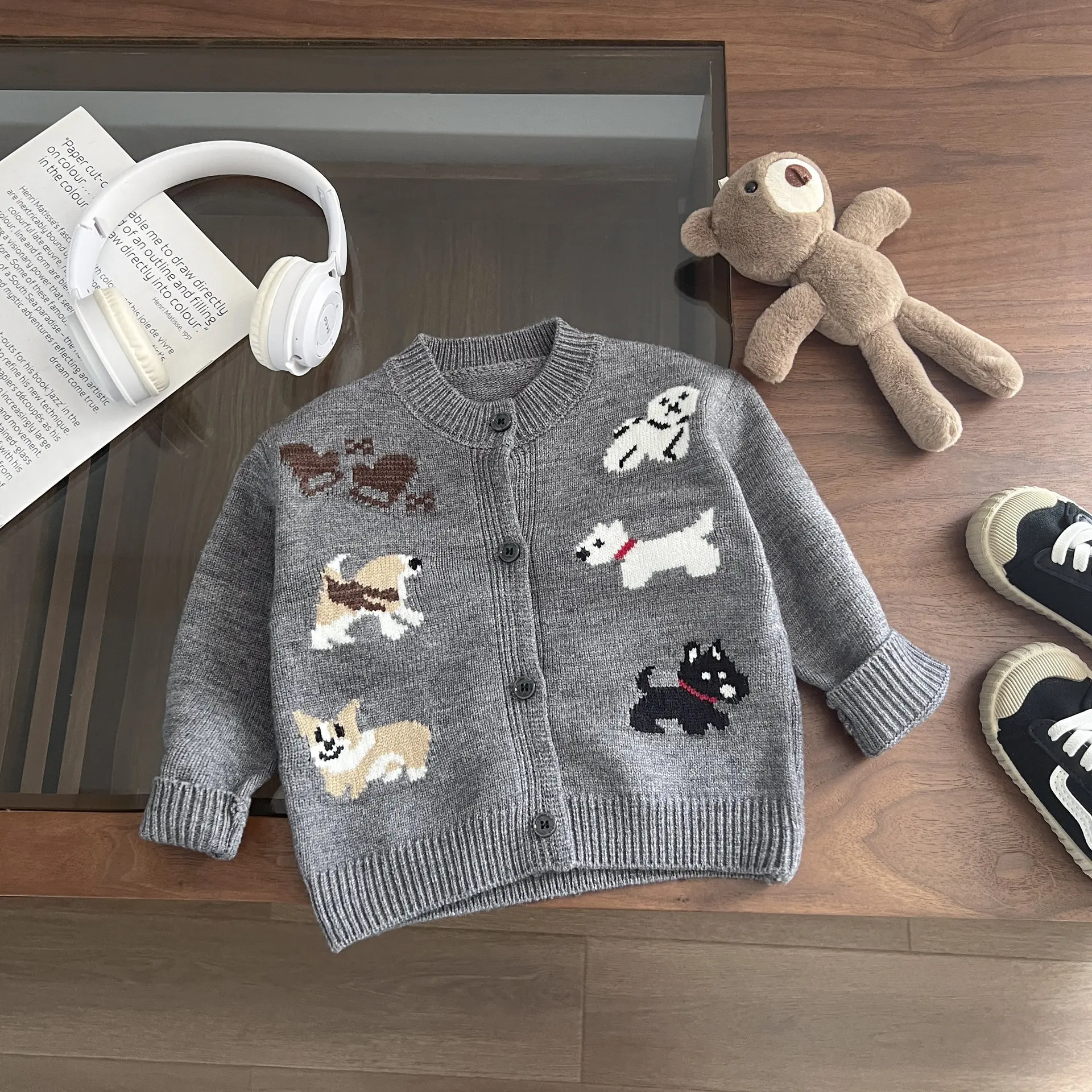 Autumn New Baby Long Sleeve Sweater Cardigan Infant Boy Cartoon Knitted Coat Toddler Girl Casual Knitwear Kids Clothes