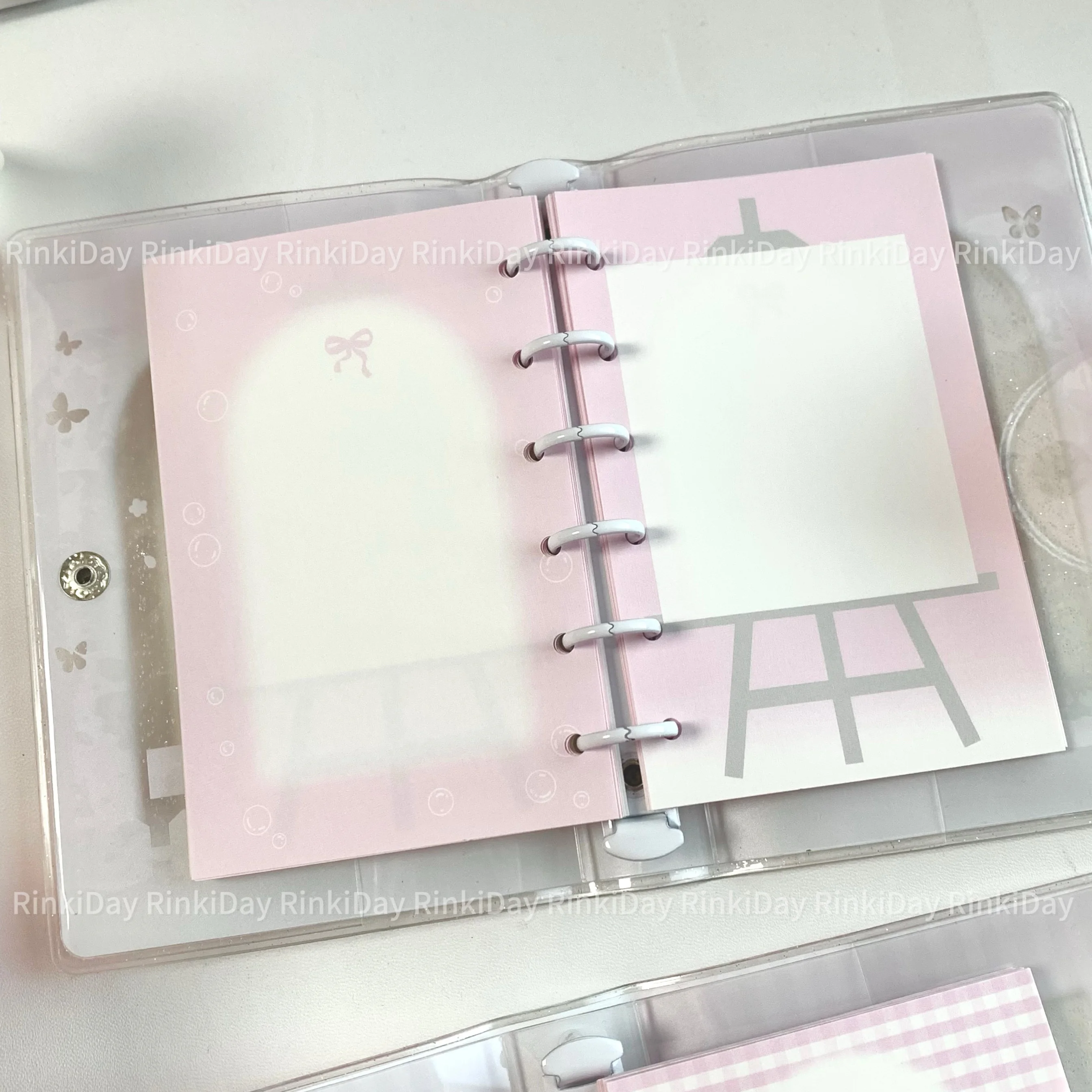 かわいいピンクのチューリップバインダー、女の子の日記