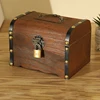 Wooden Retro Treasure Chest Piggy Bank Decorative Box With Lock, Coin, Banknote Storage Box Safe Money Box Gift 4