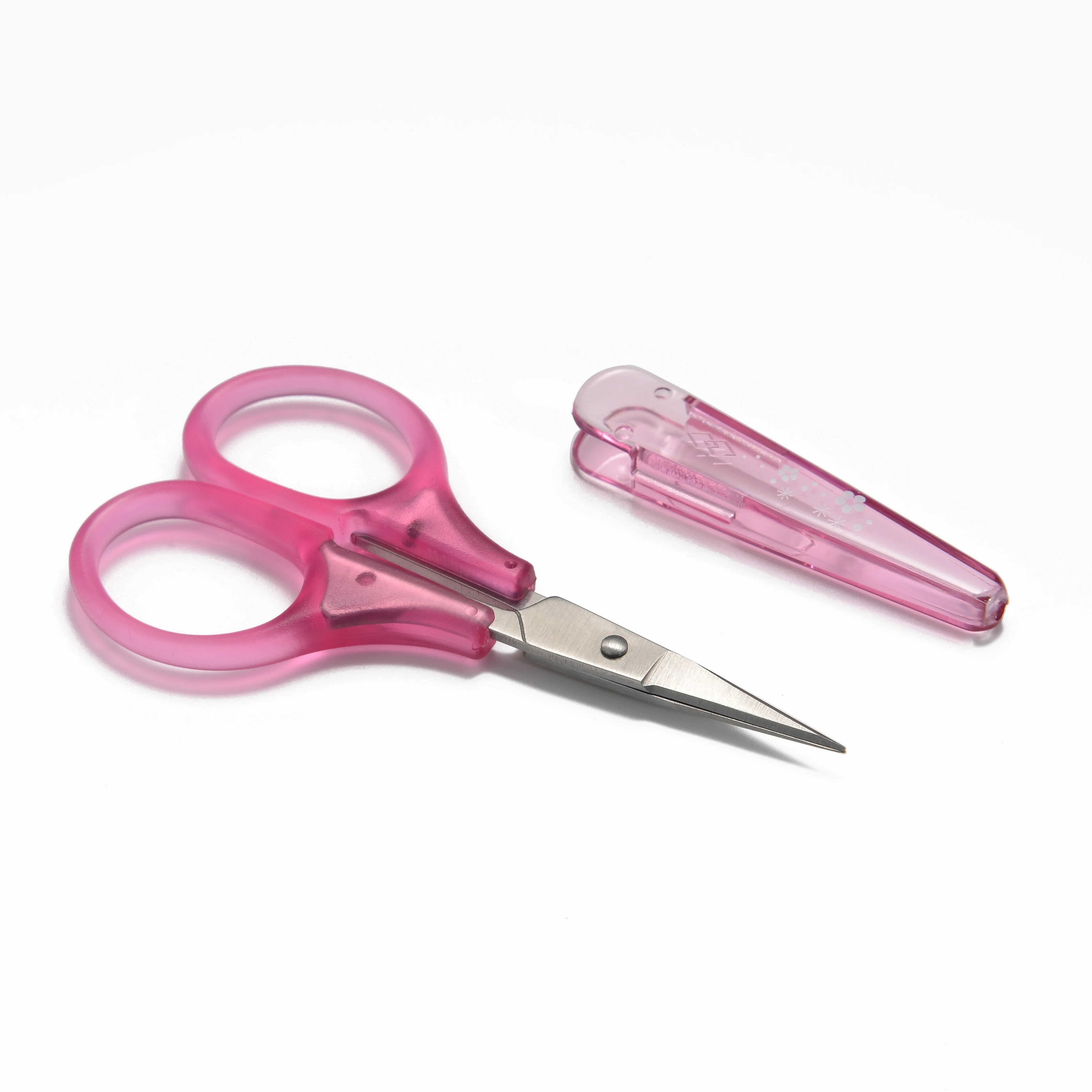 Compact Precision Craft Scissors Sharp Stainless Steel Blades with Protective Cap Tsa-Approved for Travel Stationery soft handle scissors portable scissors cutter stationery scissors 1pc
