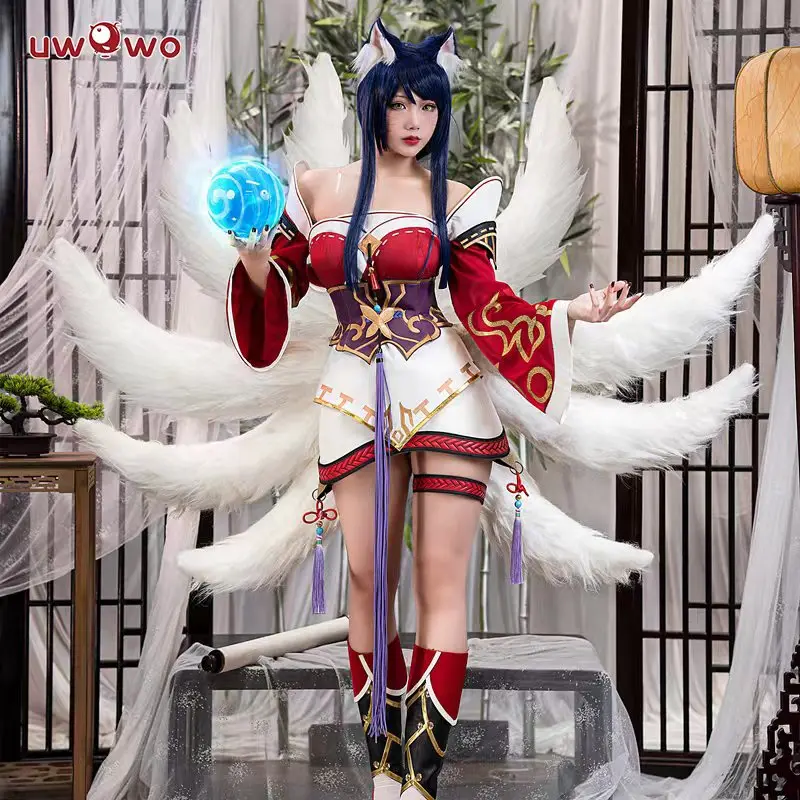 UWOWO League of Legends/LOL: Ahri Champion Nine Tails Wildd Riftt Game Cosplay Costume Ahri Halloween Cosplay cosplay costume