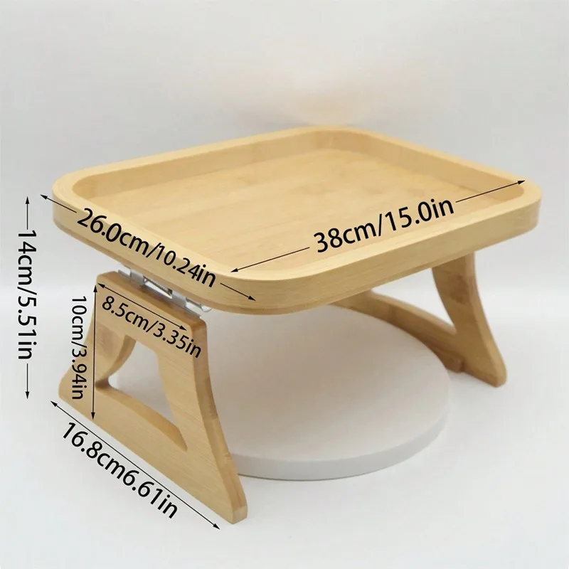 Cozy Sofa Armrest Tray Simple and Modern Sofa Armrest Tray Decoration New Zealand Wooden High-End Disc Foldable