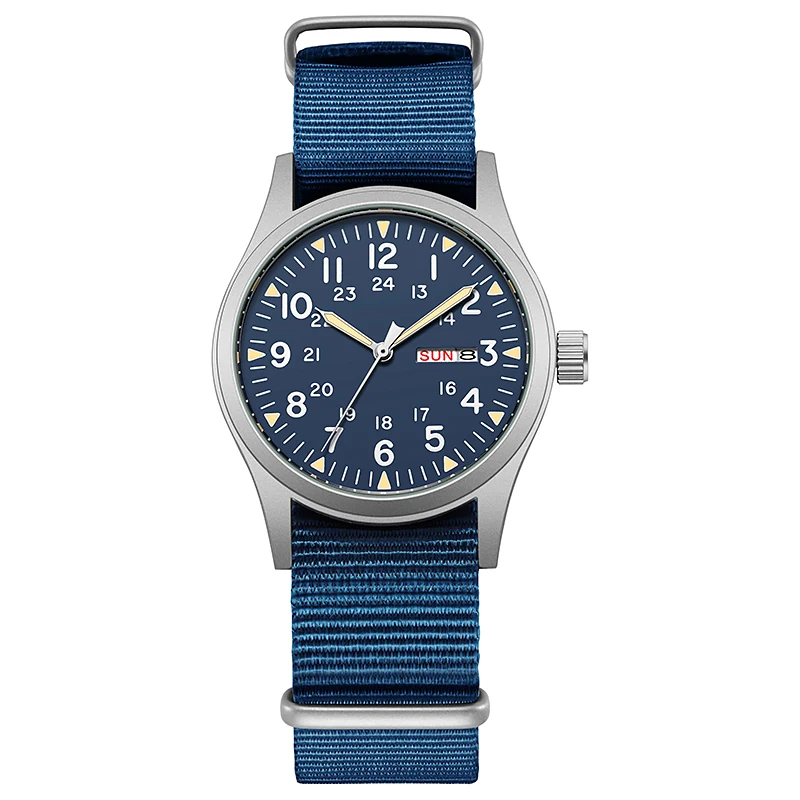 Luminous Men's Field Watch with Easy-Read Dial and Fabric Strap