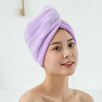 Cute Animal Embroidery Absorbent Shower Cap Coral Fleece Hair Drying Cap Towel Women Thicken Quick-Dry Turban Bathroom 5